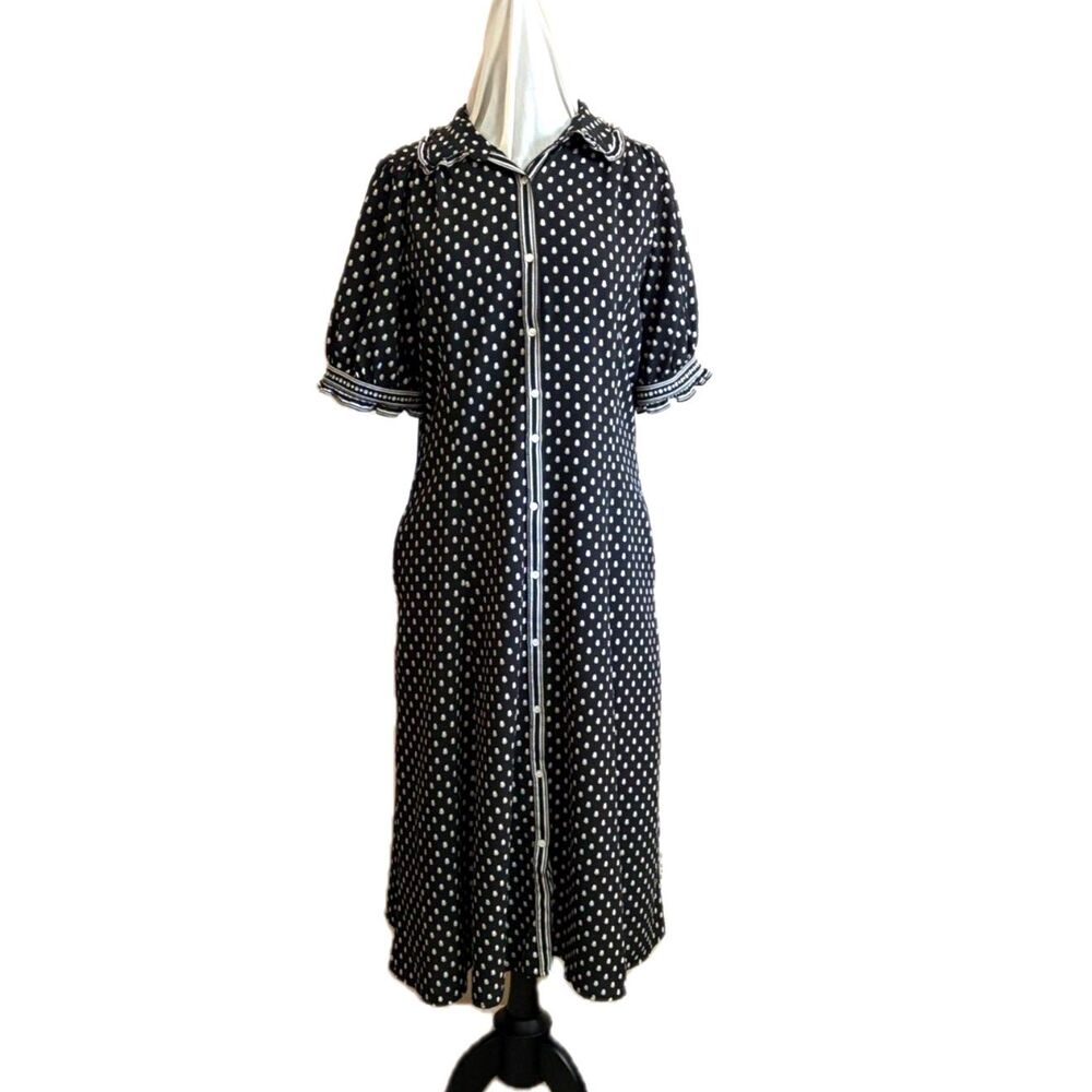 Max Studio Chiffon Midi Shirtdress Polka Dot XL - Picture 6 of 7